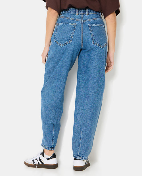 Jean barrel taille haute avec jeux de coutures - PIMKIE - 6