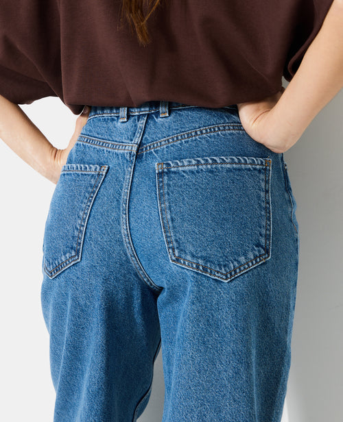 Jean barrel taille haute avec jeux de coutures - PIMKIE - 2