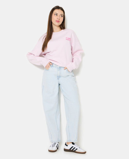 Jean barrel taille haute avec jeux de coutures - PIMKIE - 1