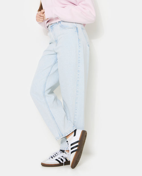 Jean barrel taille haute avec jeux de coutures - PIMKIE - 2
