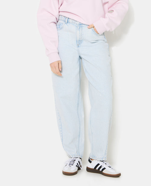 Jean barrel taille haute avec jeux de coutures - PIMKIE - 5