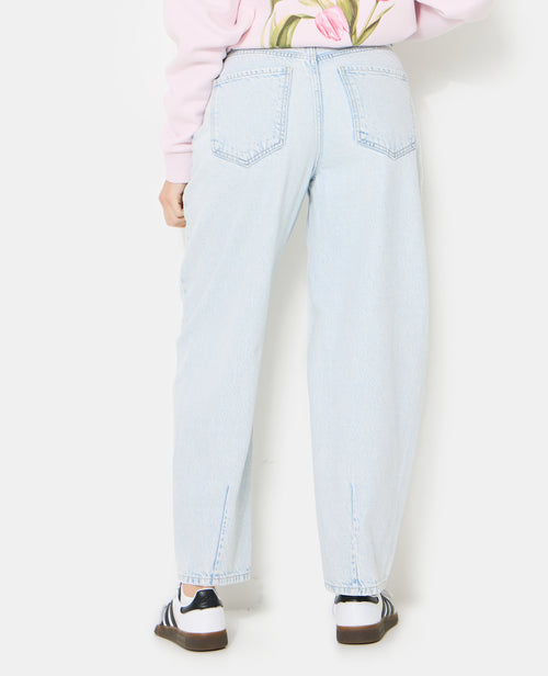 Jean barrel taille haute avec jeux de coutures - PIMKIE - 6