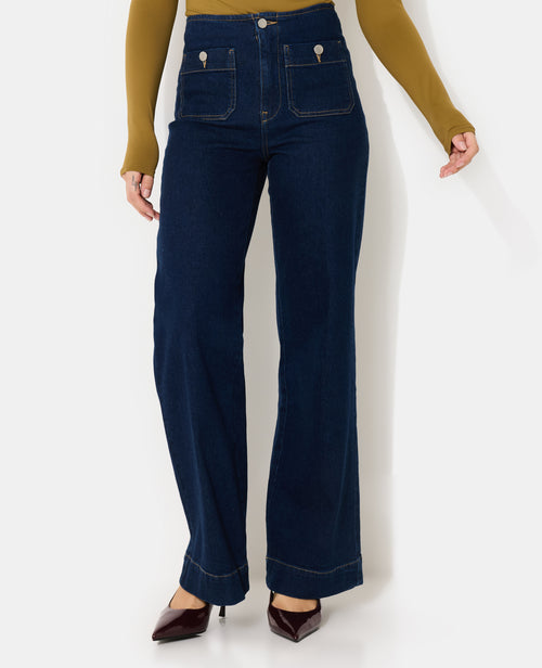 Jean wide taille haute avec poches plaquées - PIMKIE - 5