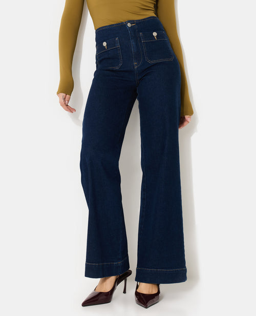 Jean wide taille haute avec poches plaquées - PIMKIE - 7
