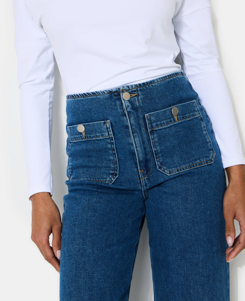 Jean wide taille haute avec poches plaquées - PIMKIE - 3