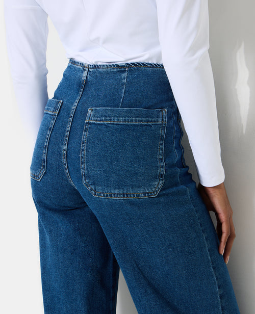 Jean wide taille haute avec poches plaquées - PIMKIE - 1