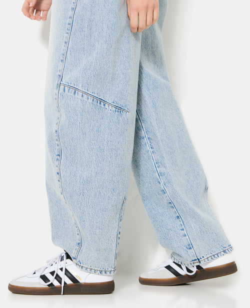 Jean barrel taille haute avec jeux de coutures - PIMKIE - 2
