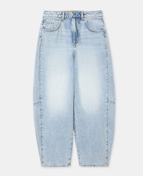 Jean barrel taille haute avec jeux de coutures - PIMKIE - 4