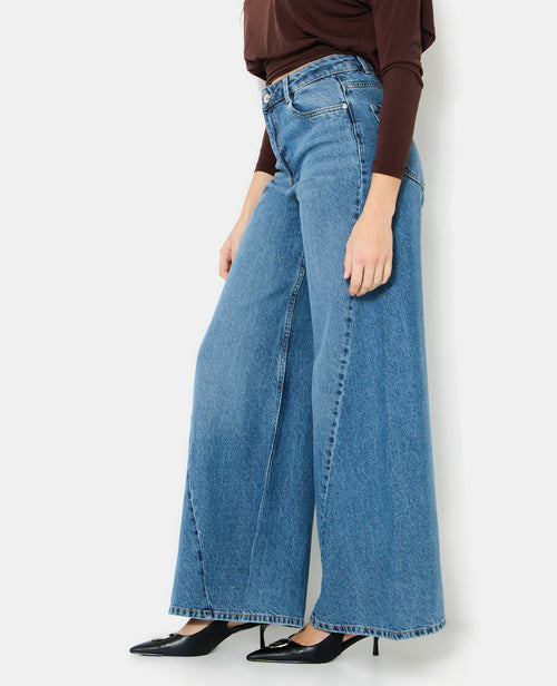 Jean extra wide taille haute avec jeux de coutures - PIMKIE - 2