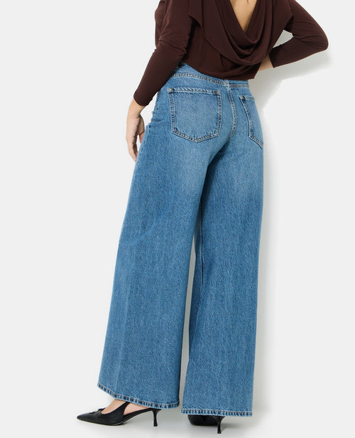 Jean extra wide taille haute avec jeux de coutures - PIMKIE - 6