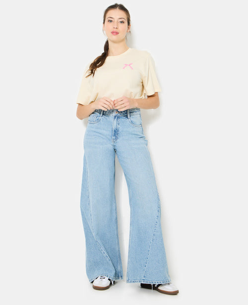 Jean extra wide taille haute avec jeux de coutures - PIMKIE - 7