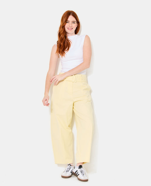 Pantalon barrel taille haute avec ceinture - PIMKIE - 1