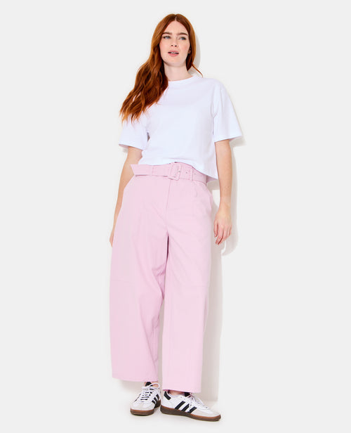 Pantalon barrel taille haute avec ceinture - PIMKIE - 7