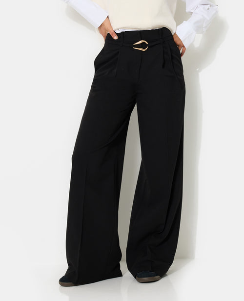 Pantalon droit avec ceinture et boucle fantaisie - PIMKIE - 5