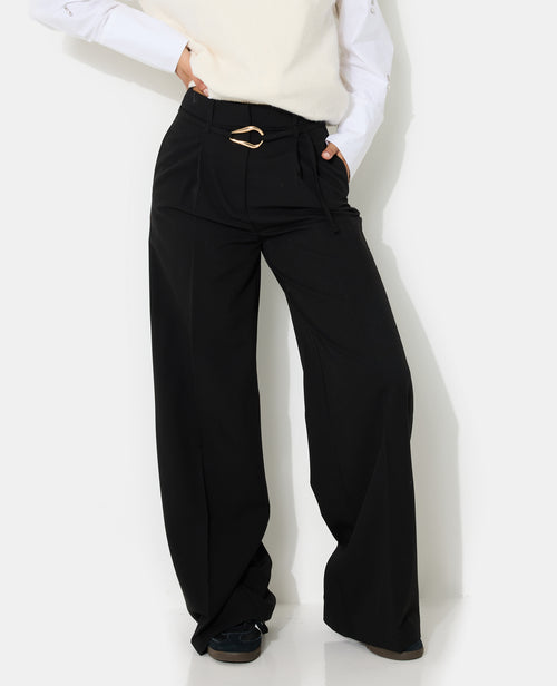 Pantalon droit avec ceinture et boucle fantaisie - PIMKIE - 7