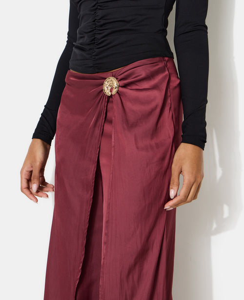Pantalon en satin effet portefeuille avec détail bijou - PIMKIE - 2