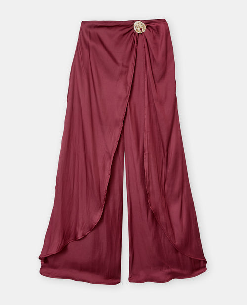 Pantalon en satin effet portefeuille avec détail bijou - PIMKIE - 4