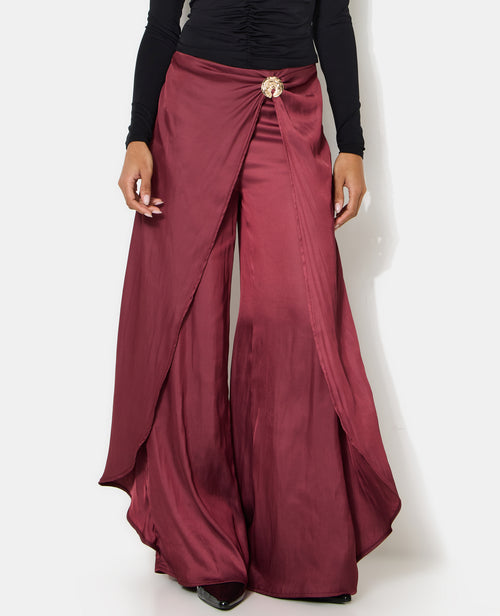 Pantalon en satin effet portefeuille avec détail bijou - PIMKIE - 5