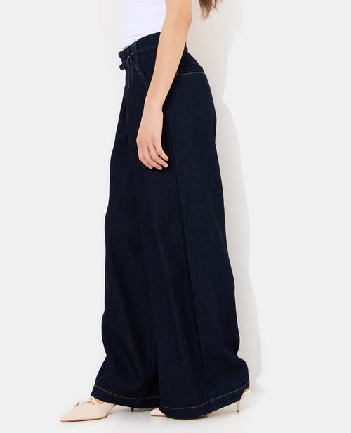 Jean extra wide taille haute avec ceinture - PIMKIE - 2