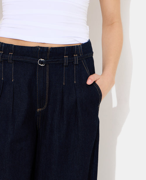 Jean extra wide taille haute avec ceinture - PIMKIE - 3