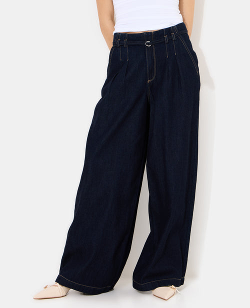 Jean extra wide taille haute avec ceinture - PIMKIE - 5