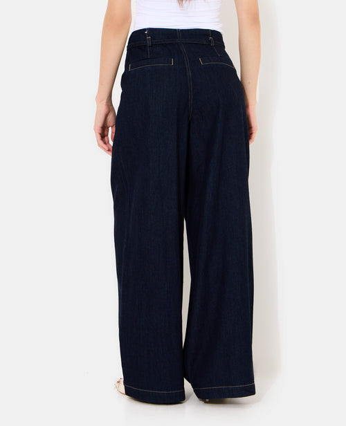 Jean extra wide taille haute avec ceinture - PIMKIE - 6