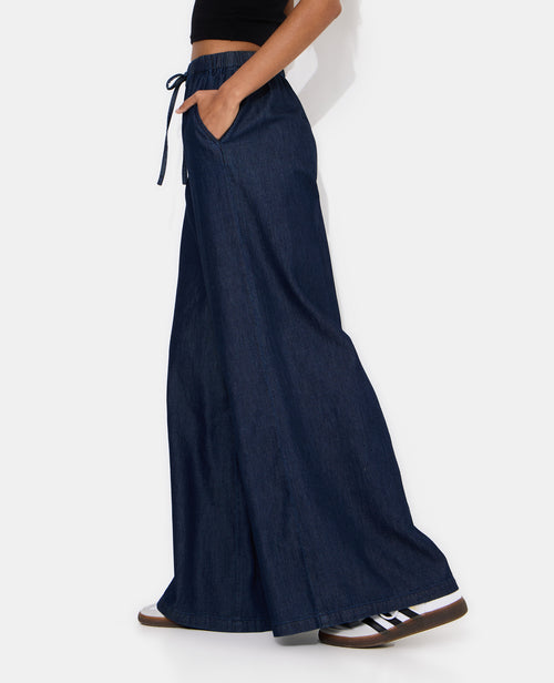 Pantalon large ceinture élastiquée effet jean - PIMKIE - 2