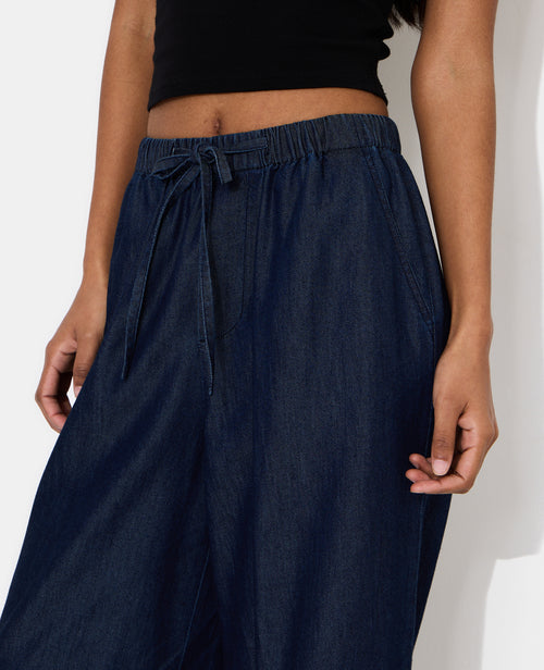 Pantalon large ceinture élastiquée effet jean - PIMKIE - 3