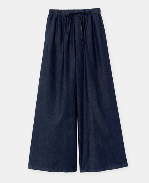 Pantalon large ceinture élastiquée effet jean - PIMKIE - 4