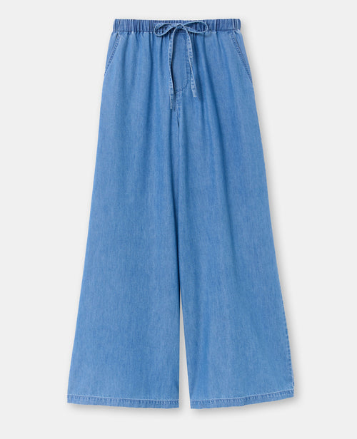 Pantalon large ceinture élastiquée effet jean - PIMKIE - 4