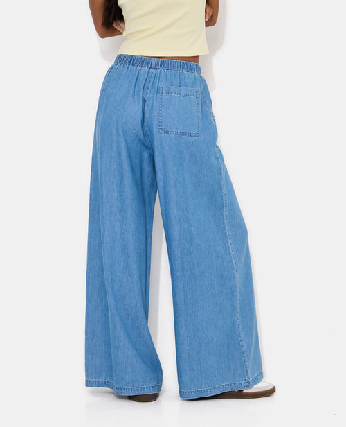 Pantalon large ceinture élastiquée effet jean - PIMKIE - 6