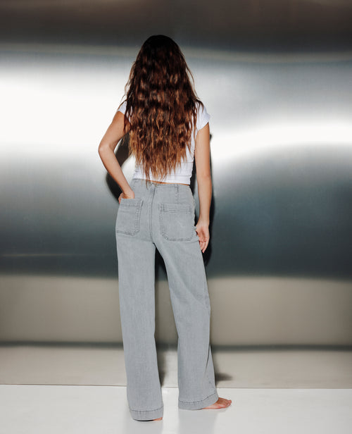 Jean wide taille haute avec poches devant - PIMKIE - 2