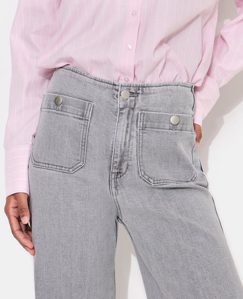 Jean wide taille haute avec poches devant - PIMKIE - 3