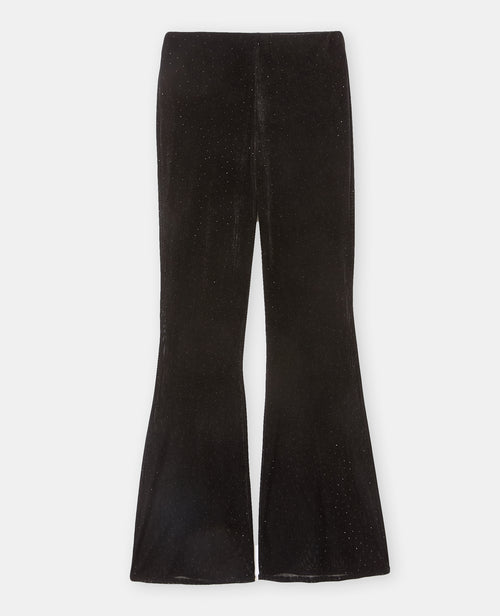 Pantalon flare en résille et velours avec strass - PIMKIE - 4