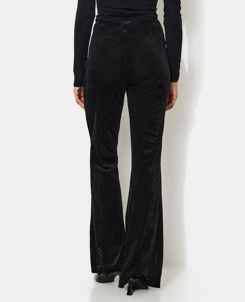 Pantalon flare en résille et velours avec strass - PIMKIE - 6