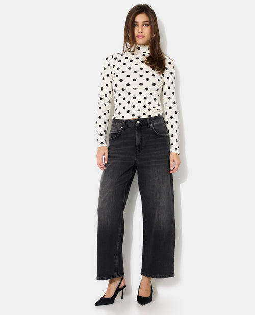 Jean barrel large taille haute - PIMKIE - 1