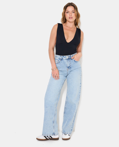 Jean droit taille haute avec étoiles strass léopard - PIMKIE - 1