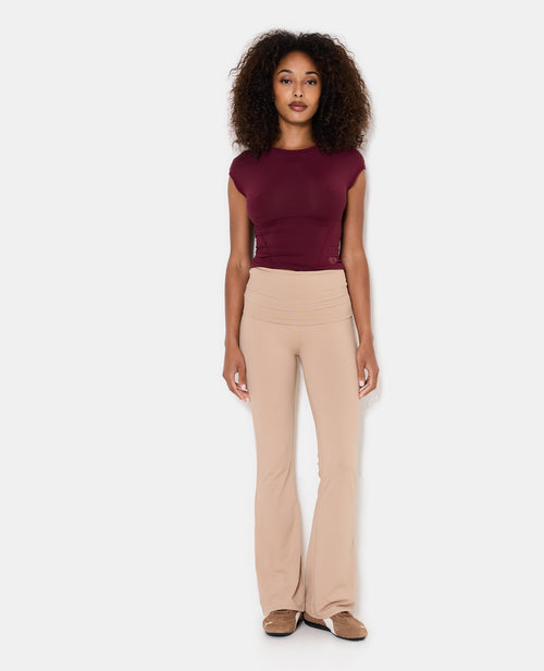 Pantalon flare en maille sculptante taille confort - PIMKIE - 1