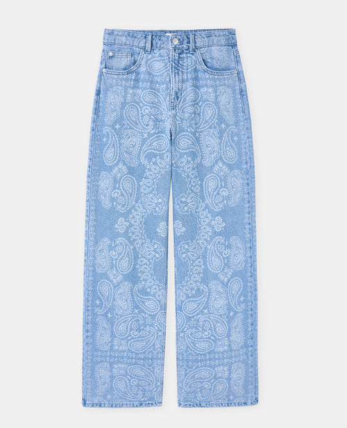 Jean wide taille haute motifs cachemire - PIMKIE - 4