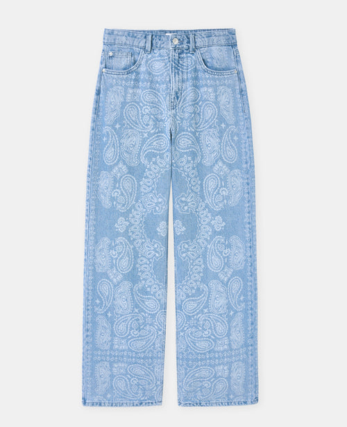 Jean wide taille haute motifs cachemire - PIMKIE - 4