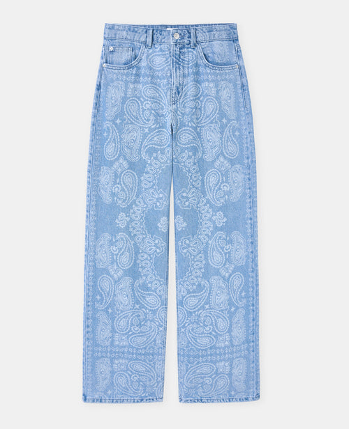 Jean wide taille haute motifs cachemire - PIMKIE - 4