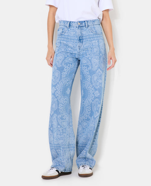 Jean wide taille haute motifs cachemire - PIMKIE - 5