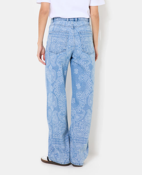 Jean wide taille haute motifs cachemire - PIMKIE - 6