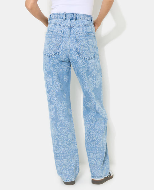 Jean wide taille haute motifs cachemire - PIMKIE - 6