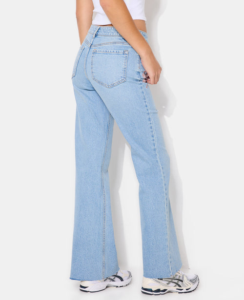 Jean flare taille basse avec broderies fleurs - PIMKIE - 6