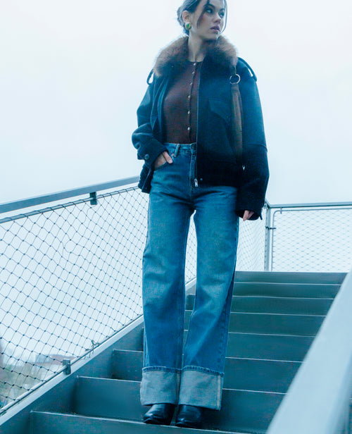 Jean straight avec revers - PIMKIE - 1