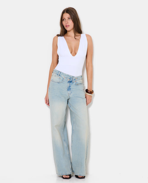 Jean wide avec boutonnage décalé - PIMKIE - 1