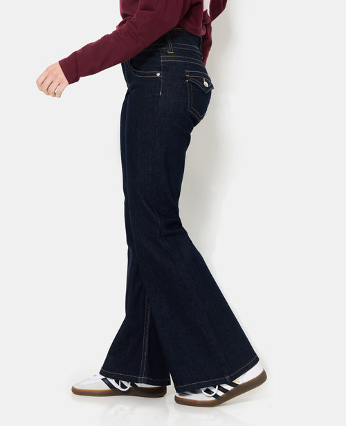 Jean flare taille basse avec 2 boutons - PIMKIE - 2