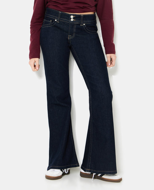 Jean flare taille basse avec 2 boutons - PIMKIE - 5