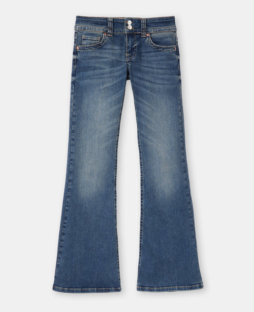 Jean flare taille basse avec 2 boutons - PIMKIE - 4